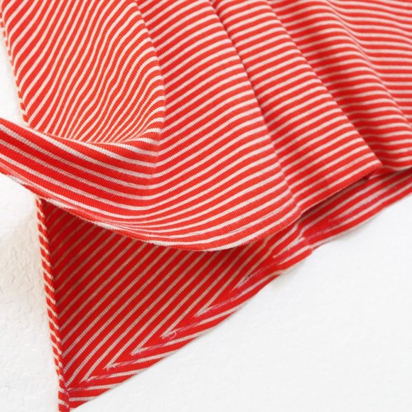 Anthropologie Anthro Puella Mock Neck Rib Orange Striped Swing Tank Tunic Top M - Picture 7 of 14